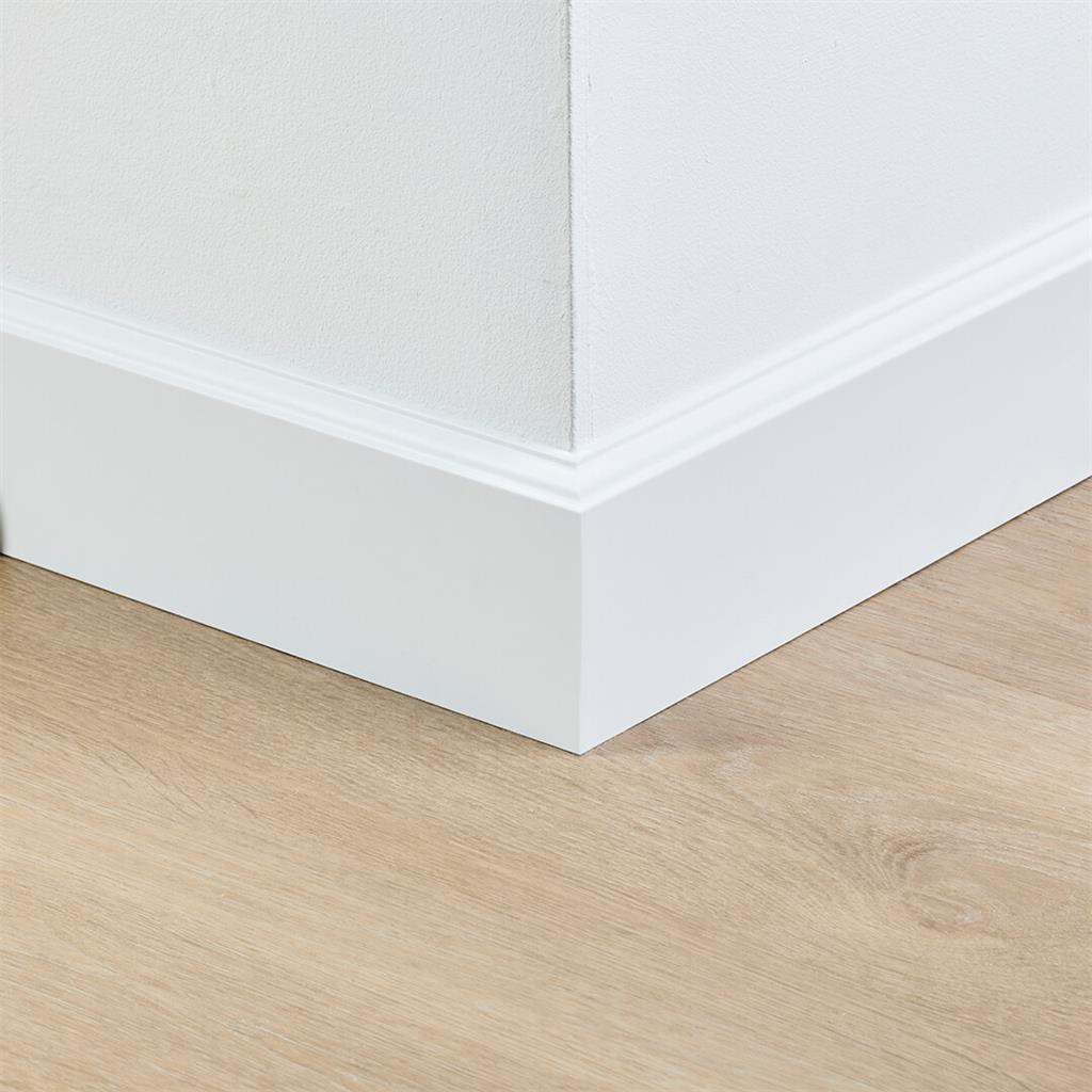 MDF plinten 90x15mm wit gefolied Praag